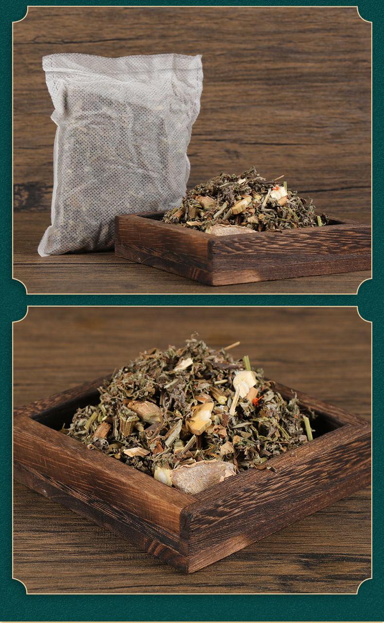 Xuzhen Mugwort Foot Soak Pack 30g x 10 Bags with Ginger and Safflower for Traditional Foot Bath in use
