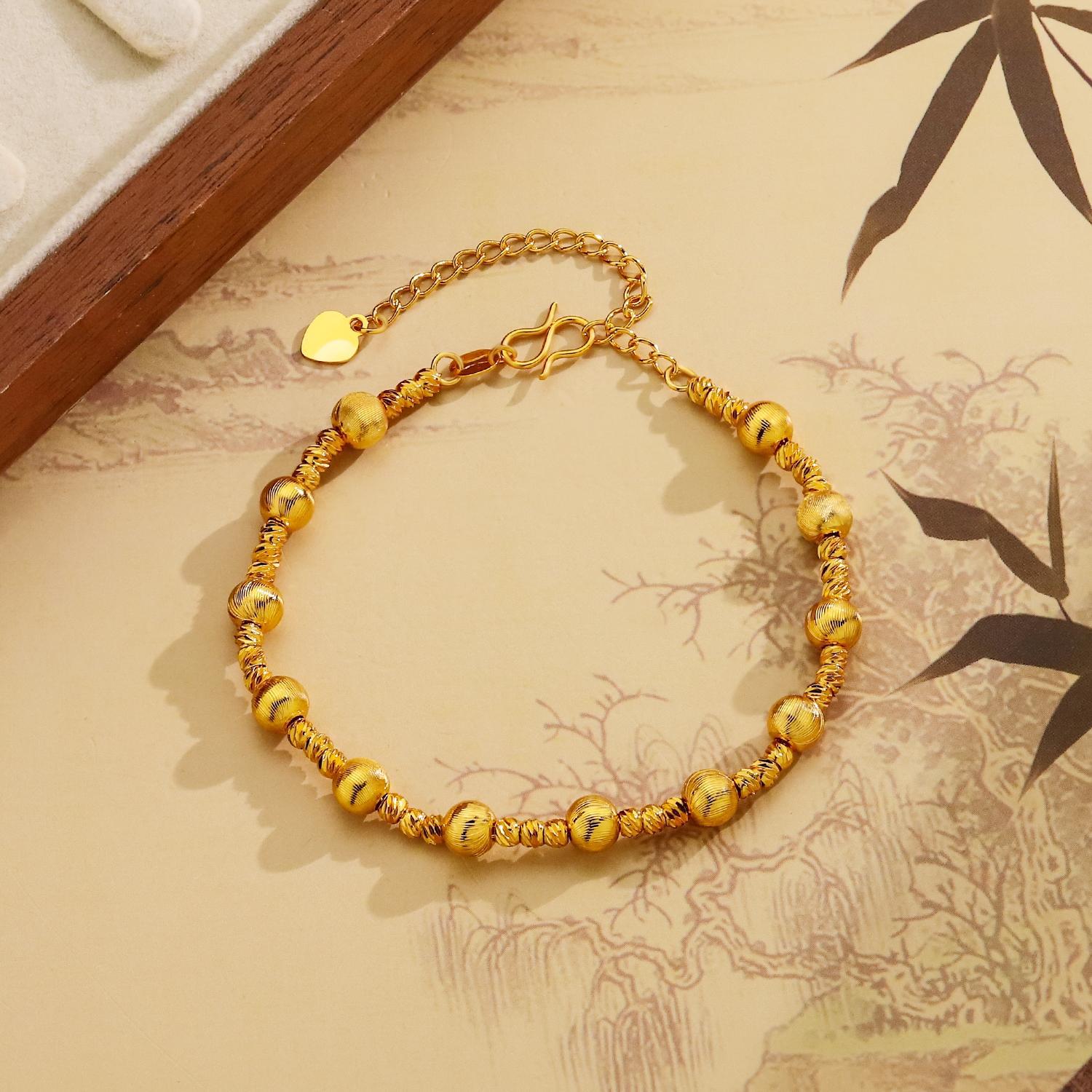 Cat's Eye Round Bead Bracelet for Women, Light Luxury, Niche, High-End, Transfer Bead Design, Temperament, Versatile, Fashionable Brushed Bracelet