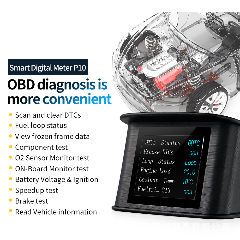 P10 Smart Hud Car Head up Display |   Obd Directly Connected to High-Definition Lcd Screen |   Portable Driving Computer
