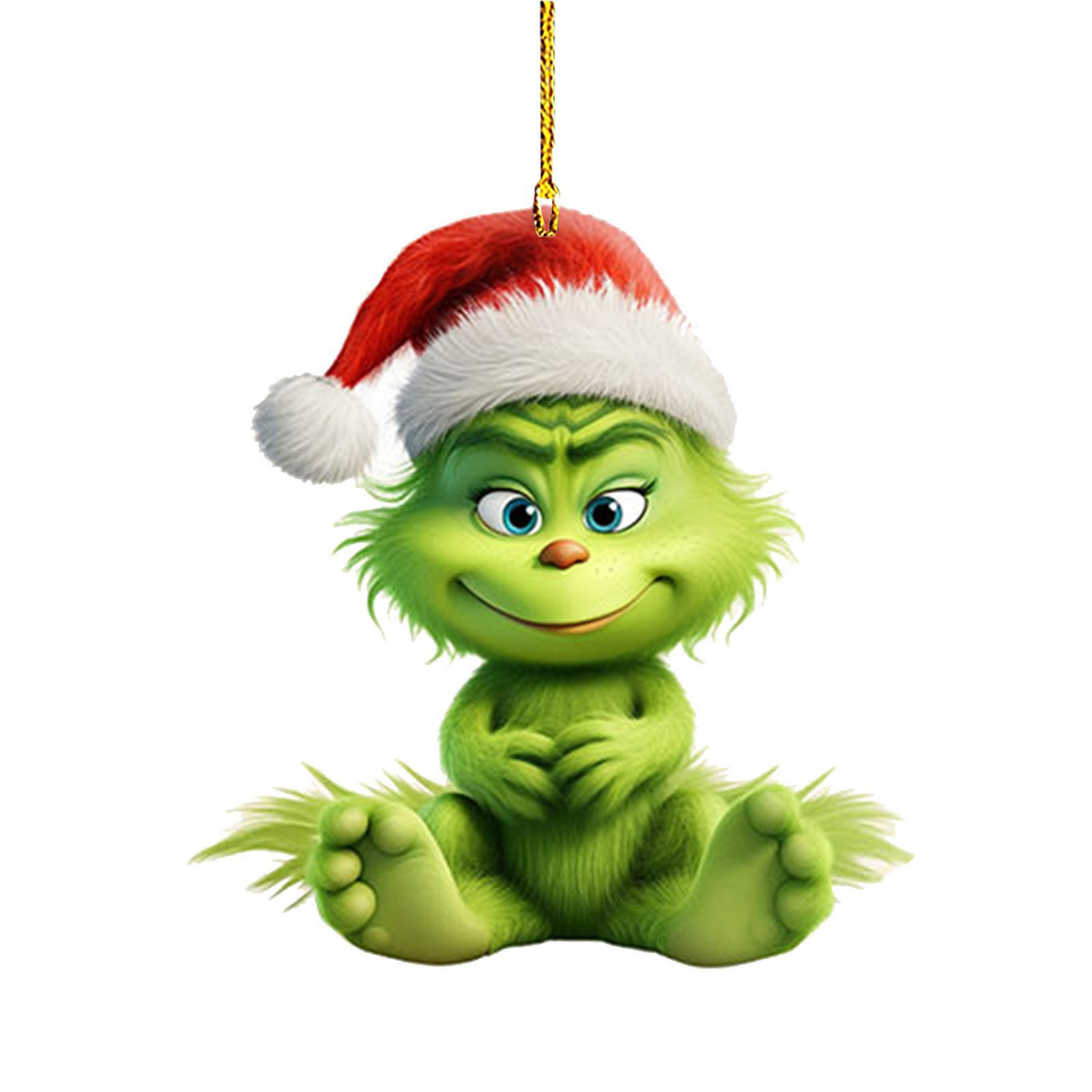 Nuevo producto transfronterizo: Colgante de coche de dibujos animados de hombreito verde para niños, decoración para árbol de Navidad y hogar.