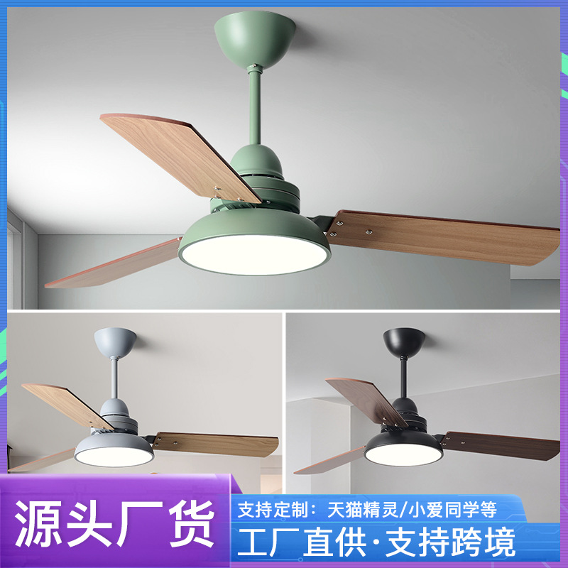 Nordic ceiling fan lamp dining room living room with electric fan lamp modern minimalist bedroom home mute study children chandelier