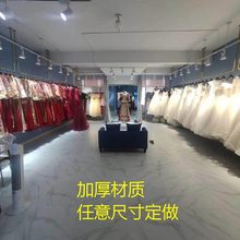 婚纱店挂衣架金色悬挂礼服展示架影楼婚纱货架定制服装店衣服架子