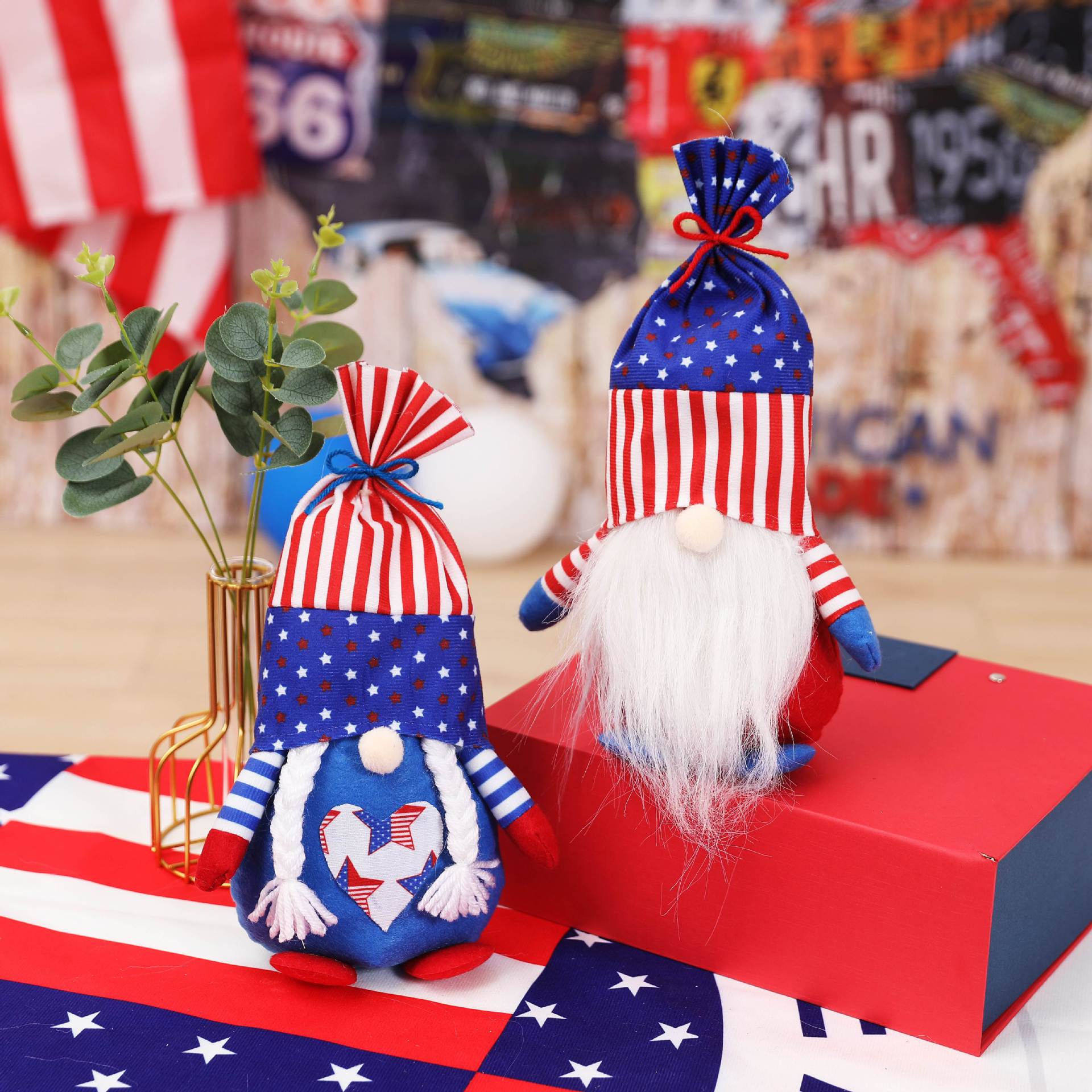 Amerikan Bağımsızlık Günü kumaş bebek sınır ötesi yeni Amerikan giyim çift Rudolph meçhul bebek dekoratif süsler