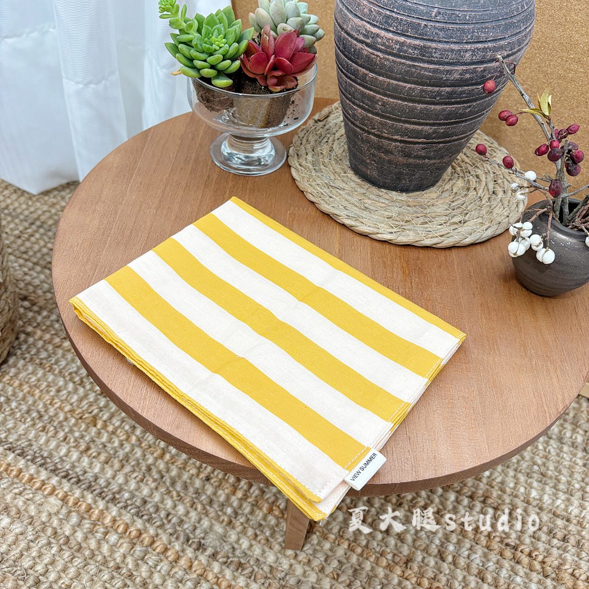 Dopaminas rayas de viento multicolor tela de cocina rayas almohadilla de comedor sensación de atmósfera propensos nuevos adornos para el hogar