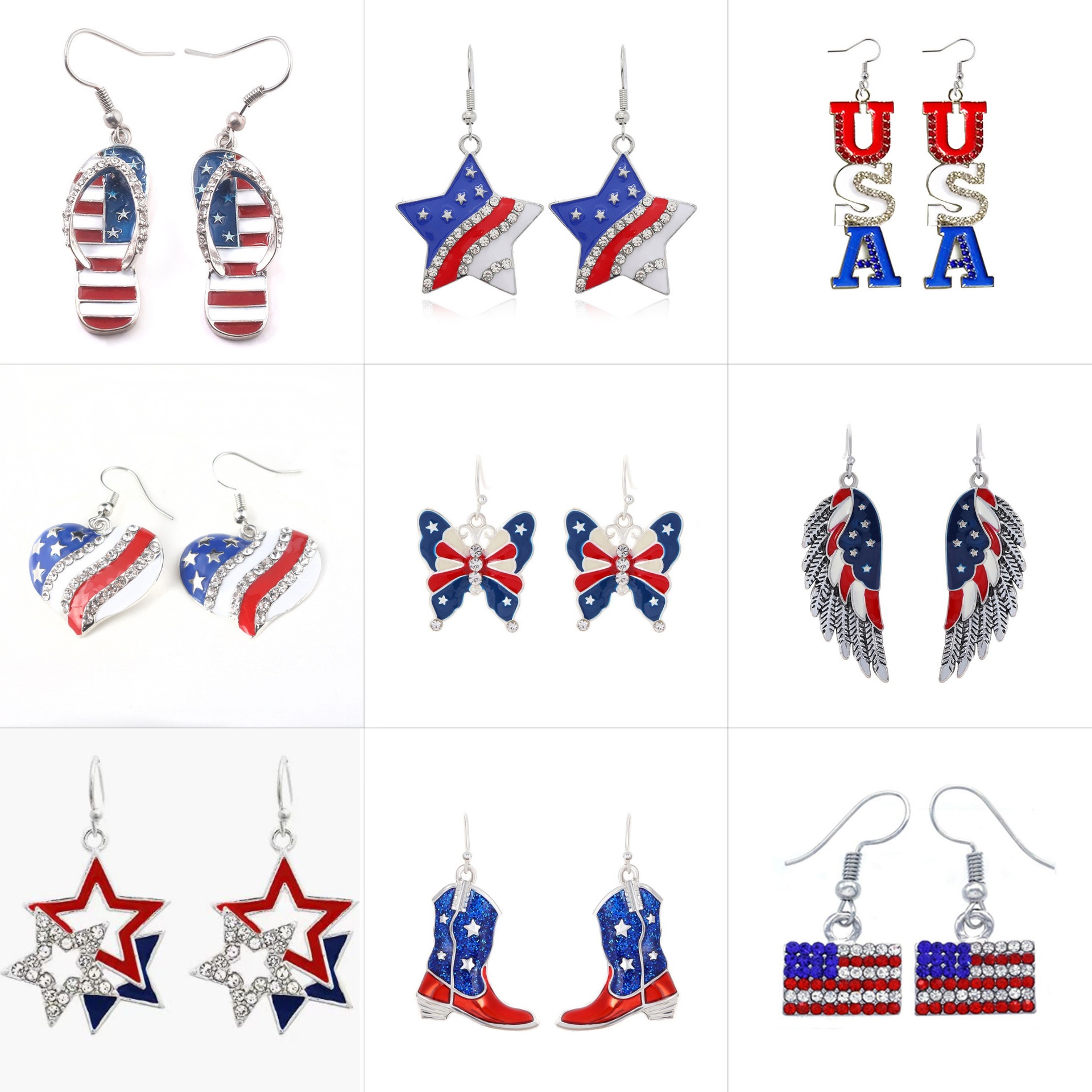 10g Weight 925 Sterling Silver Ear Needle Material Drop Earrings Classification 1 Pair Quantity Holiday, Daily Occasion Zinc alloy Material Independence Day Festival Heart Shape, Butterfly Pattern Women's Gender Classic Style Style Classic Style Heart Shape Butterfly Zinc Alloy Drop Earrings For Women's Holiday Daily 3