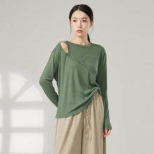 现代舞练功服宽松罩衫长袖舞蹈服成人形体服古典舞蹈上衣