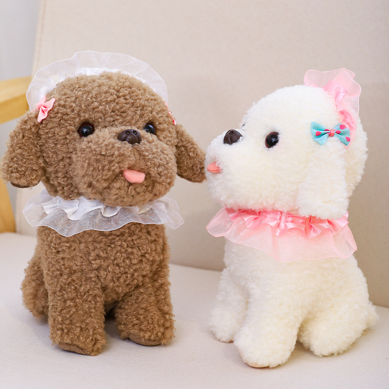 Japanese lace puppy doll cute vomiting tongs Tedi dog plush toy gripper doll cross-border simulation gift