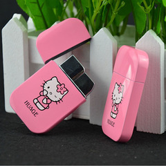 Pink Cute Cartoon KT Cat Lighter Metal Windproof Red Fire Ultra-thin Electronic Inflate Lady's Exclusive Lighter