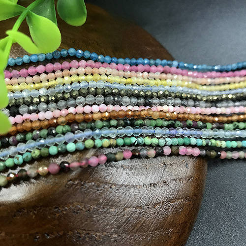 2mm Natural Crystal Strawberry Quartz Bead Strand Necklace with Hairpin Tassel DIY Jewelry Accessory Wholesale