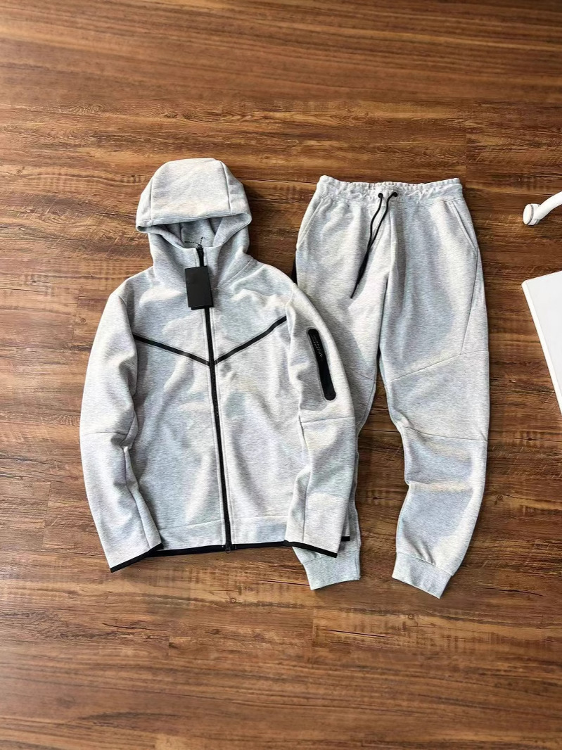 2025 primavera y otoño deportes casuales de tejido algodón con capuzas zipper hombre 490 abrigo 163 pantalones set