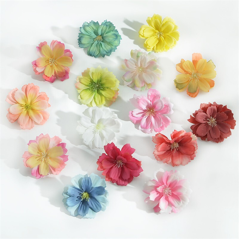 F Mini Artificial Silk Daisy Flower Heads for Wedding, Home Decoration, Handicrafts, DIY Accessories, Fake Flowers, Artificial Flowers