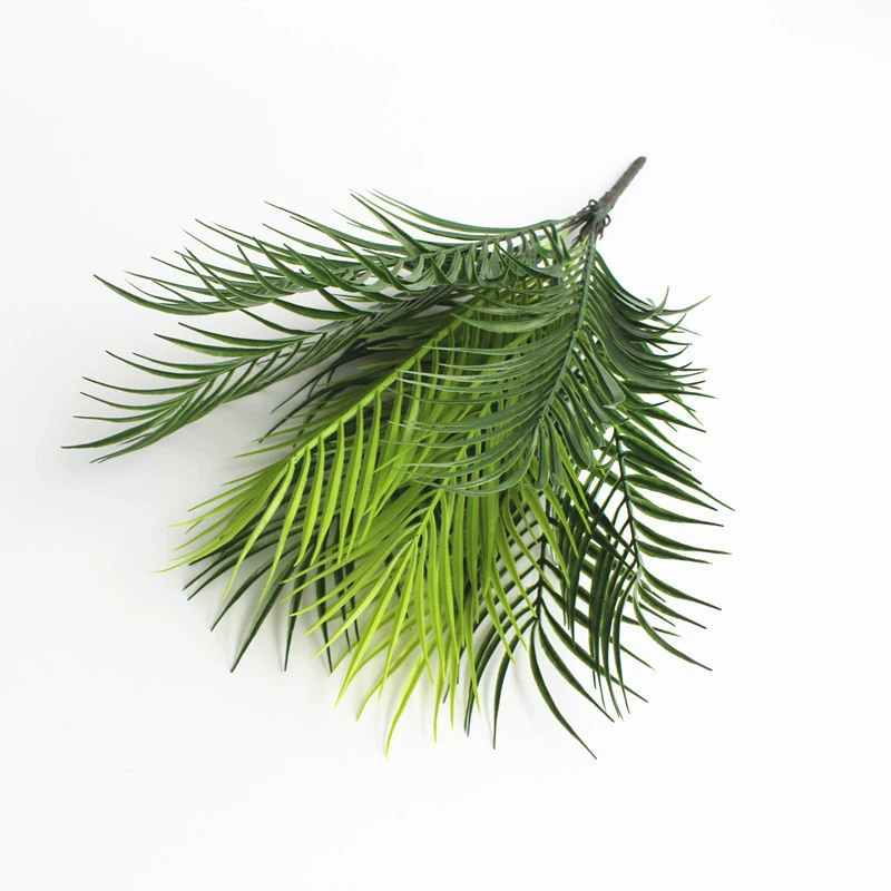 Фабрика Прямые свадебные дорожные украшения искусственные цветы зеленые растения папоротник 9 вилка пластиковые железные листья подсолнечника