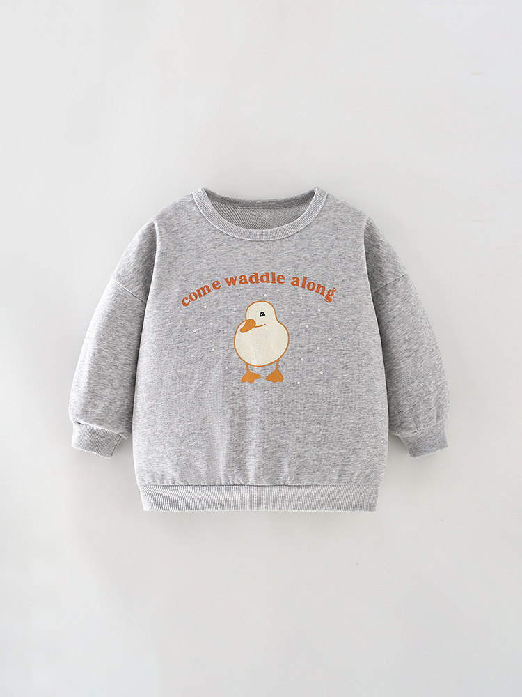 En stock malwee suéter infantil otoño nuevo europeo y americano impreso cuello redondo manga larga europeo y americano niños bottoming top