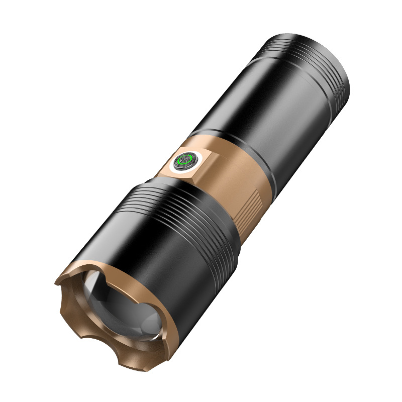 Linterna de luz fuerte, tiro largo al aire libre, pesca nocturna, linterna de ciclismo, láser blanco portátil, puede reemplazar la linterna de cuatro colores al por mayor