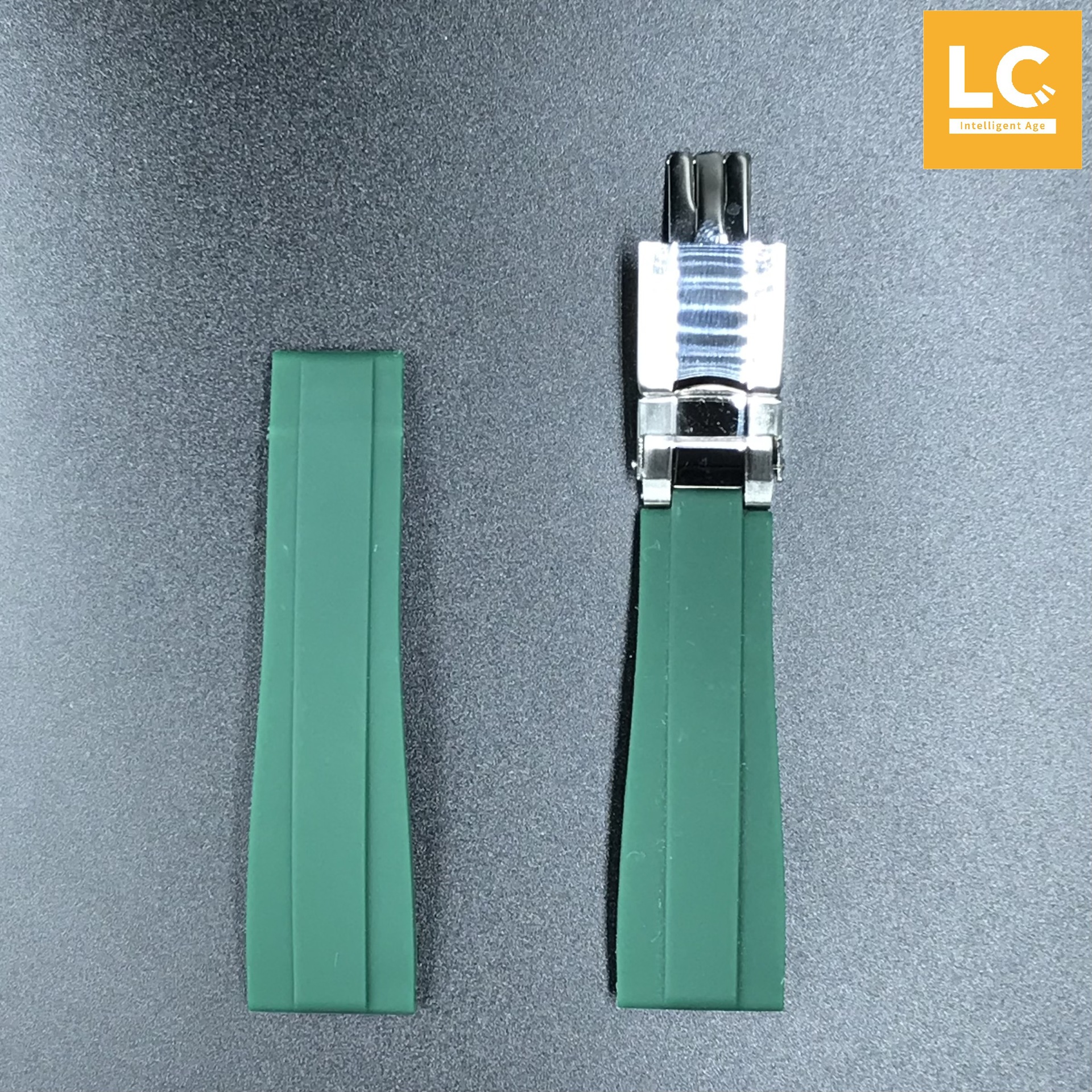 Sustituto adecuado para RLEX ditona Explorer negro y verde agua Ghost Yacht 20mm correa de goma impermeable amortiguador reloj