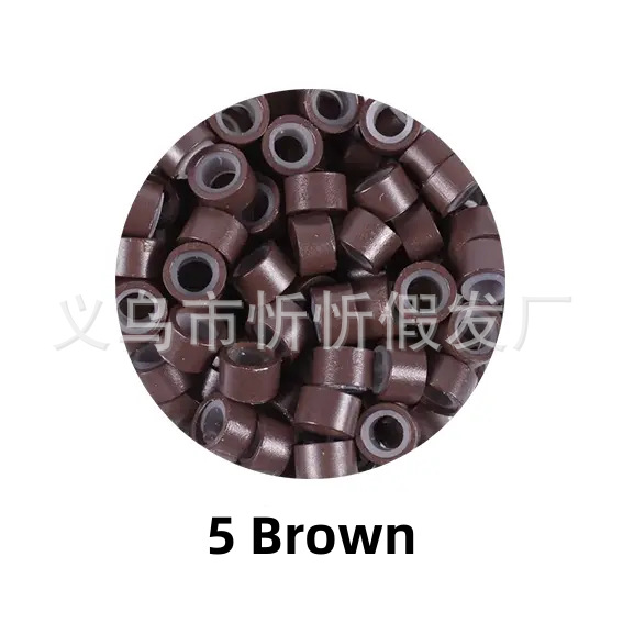 5030 anillo de extensión del pelo peluca anillo de silicona extensión del pelo de aluminio hebilla palo pluma extensión del pelo herramienta anillo bucle pelo