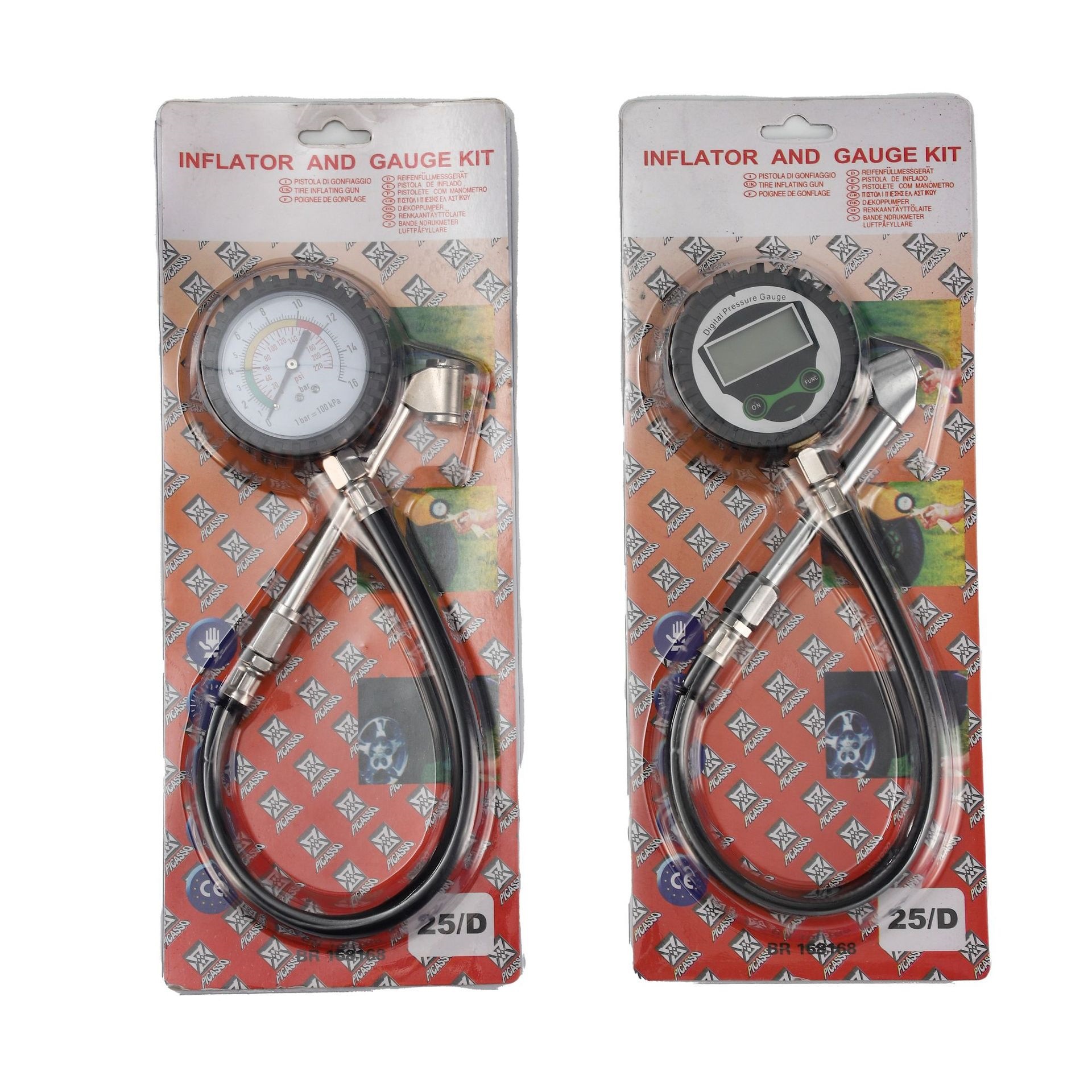 Car tire pressure gun inflating head, electric vehicle and motorcycle tire pressure gauge, inflating nozzle connector with digital display