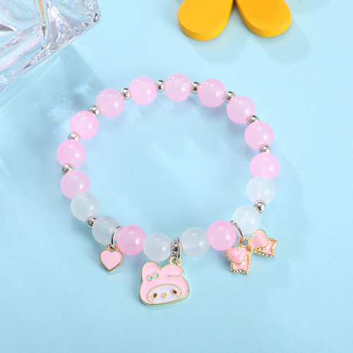 Korean Style Fresh and Cute Meilidi Crystal Beaded Bracelet for Women Simple Couple Student Friendship Bracelet Mori Girl Style