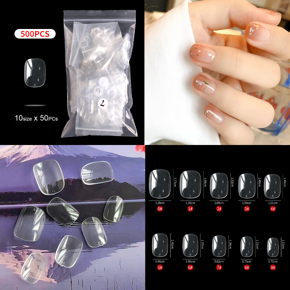 500 piezas de puntas de uñas blancas en una bolsa, varios estilos de uñas suaves sin pliegues, puntas de uñas transparentes, puntas de uñas especiales para uñas postizas. image 4
