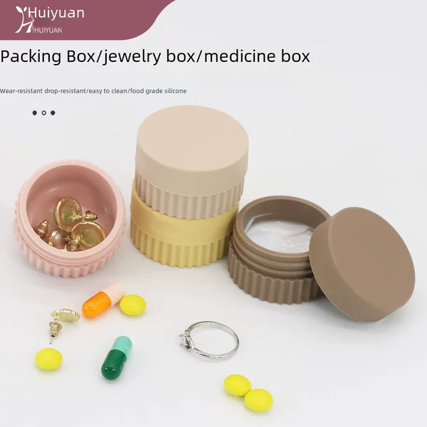 Popular Silicone Travel Mini Portable Cream Sample Storage Box, Portable Medicine Box, Jewelry Box