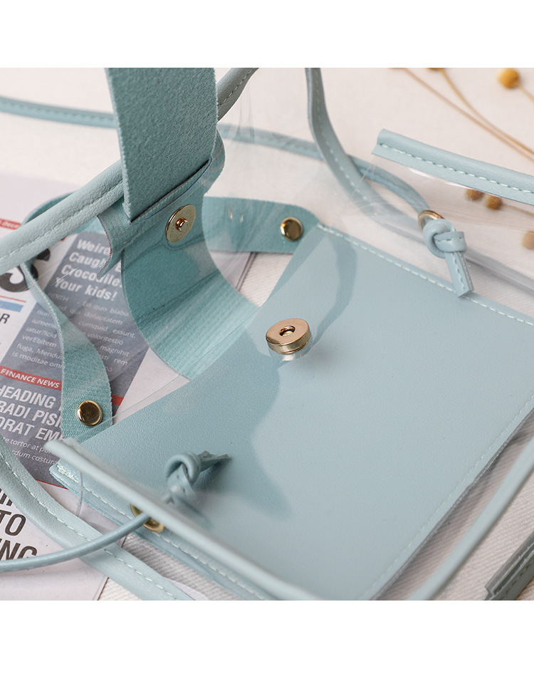 Fashion Solid Color Transparent Square String Handbag display picture 8