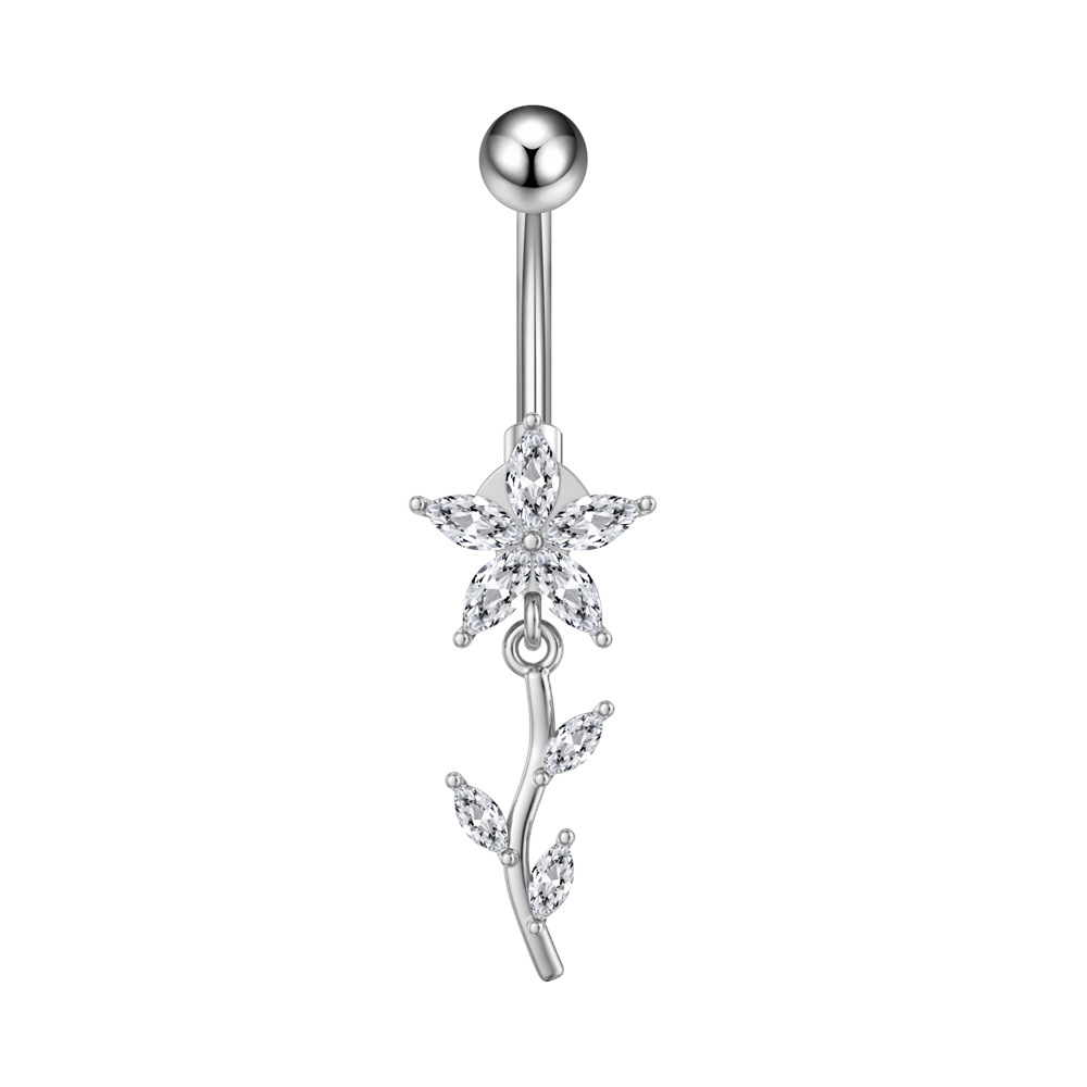 5g Weight Zircon Inlay Material Belly Ring Classification 1 Piece Quantity Casual, Bar Occasion 316 Stainless Steel Material Star, Flower, Butterfly Pattern All Seasons Season Unisex Gender Plating Design Hip-Hop, Simple Style, Cool Style Style 1 Piece 316 Stainless Steel Zircon Belly Rings Star Flower Butterfly Unisex 24