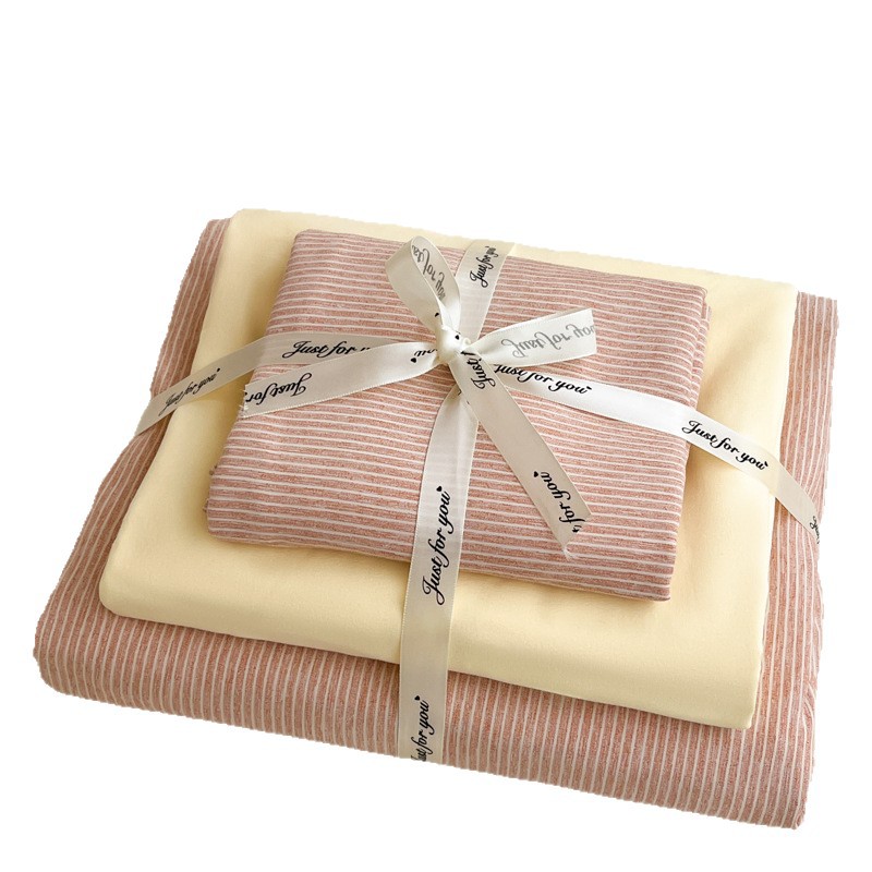 Set di biancheria da letto minimalista a righe in cotone_voghion.com