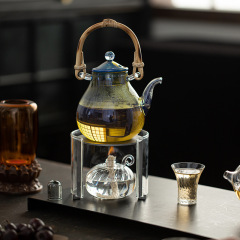 アルコール炉温茶炉ガラスティーポット家庭用提梁壺泡ティーポット中国式煮茶炉小型煮茶温酒壺