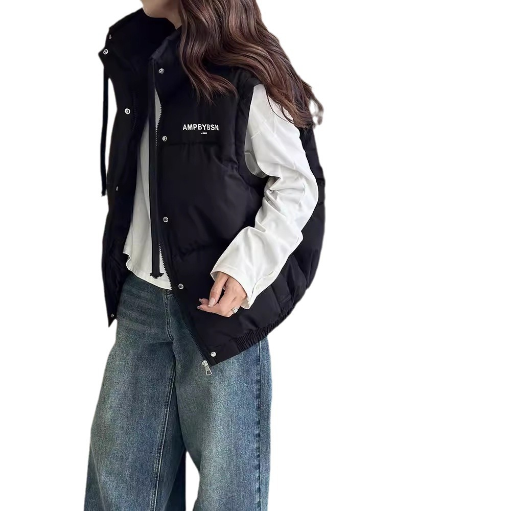 Europa y los Estados Unidos 2024 otoño y invierno corto ropa de algodón de mujer cuello coreano dos chaquetas de algodón gruesas chaquetas de béisbol de estudiantes chaquetas