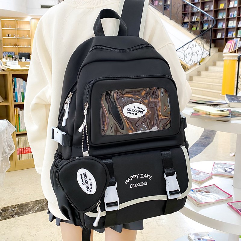 Mochilas escolares para niños, estudiantes de primaria, grados 3-6, mochilas frescas y lindas, estilo dulce, contraste de color, capa transparente, bolsa de dolor