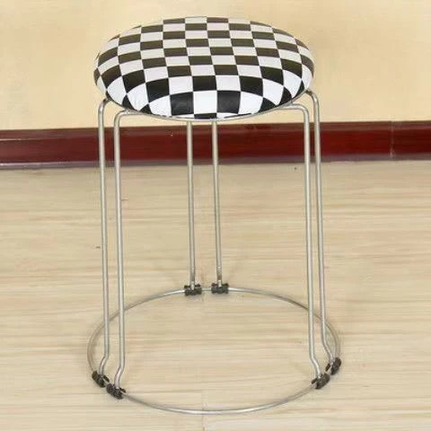45cm 높은 6열 흑백 체크무늬 가죽 표면