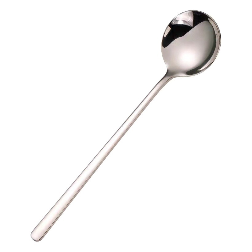 Cuchara de celebridades de Internet DE ALTO aspecto Cuchara Coreana de acero inoxidable Cuchara redonda grande 304 Cuchara larga Cuchara de luz brillante Cuchara de postre Estilo nacional Dorado