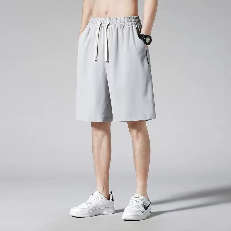 Тонкие шорты, мужские спортивные быстросохнущие шелковые брюки для отдыха
