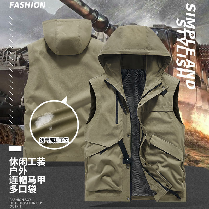 Cross-Border Work Vest for Men, New Autumn Outdoor Multi-Pocket Vest, Fishing Vest, Outerwear Photography Vest for Men Cross-Border Work Vest for Men, New Autumn Outdoor Multi-Pocket Vest, Fishing Vest, Outerwear Photography Vest for Men