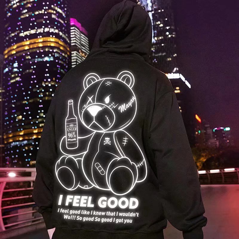 Men's Clothing new fashion brand fat men's hooded loose big letter top plus fat plus size plus velvet sweater autumn and winter_voghion.com