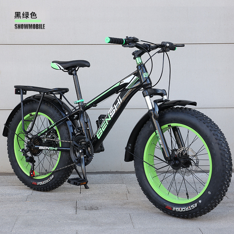 Large-tire mountain bike, off-road snow bike, adult men's wide-tire bike, women's variable-speed, shock-absorbing, and passenger-carrying bike Large-tire mountain bike, off-road snow bike, adult men's wide-tire bike, women's variable-speed, shock-absorbing, and passenger-carrying bike