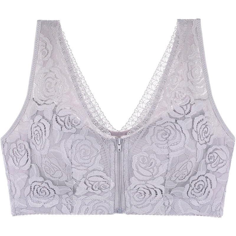 Cremallera frontal a prueba de golpes Yoga deportes ropa interior las mujeres Chubby Girl mantenimiento cómodo sueño chaleco inalámbrico más tamaño sujetador
