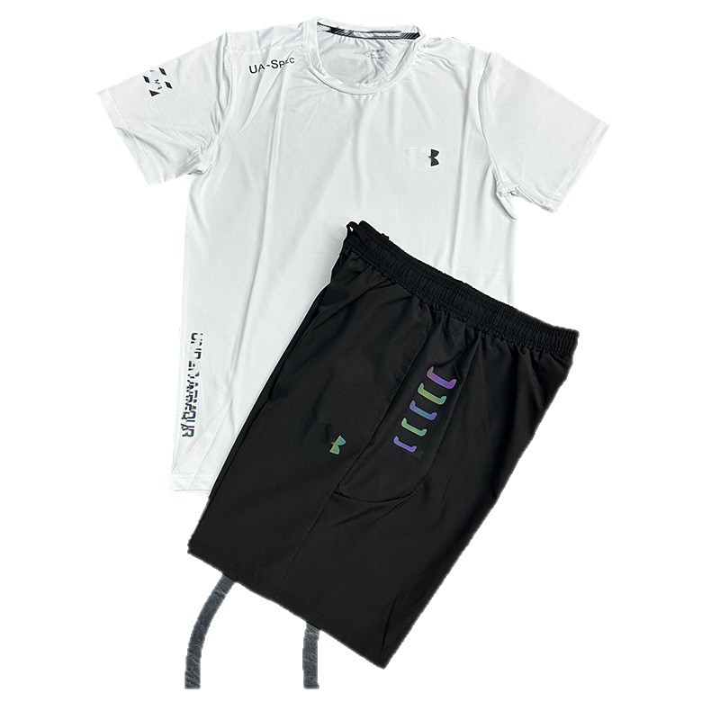 Hombres nuevos al por mayor deportes de secado rápido transpirables de manga corta camiseta de entrenamiento de hielo suelta chaqueta casual fitness