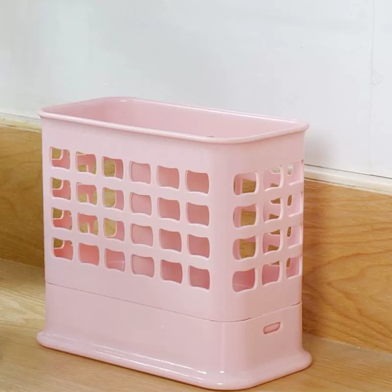 Square plastic tableware drying rack with chopsticks holder, hygienic home storage system