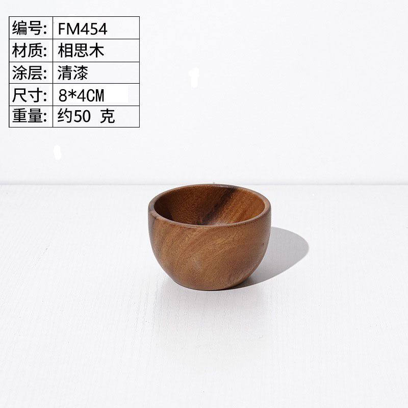 Venta al por mayor de madera de acacia todo tazón de madera restaurante japonés grande ramen tazón engrosado vajilla ensalada de frutas tazón grabado logotipo