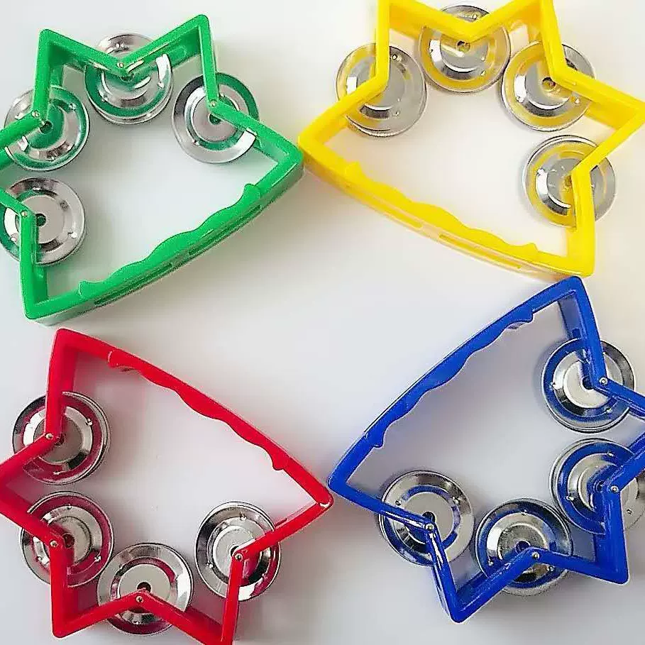 舞蹈手摇铃打击乐器小五星铃圈音乐 KTV专用手摇铃