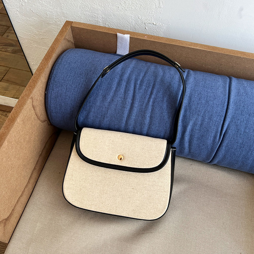 Mina's same temperament canvas one-shoulder armpit bag ins women's bag 2024 new early autumn new versatile cross-body bag