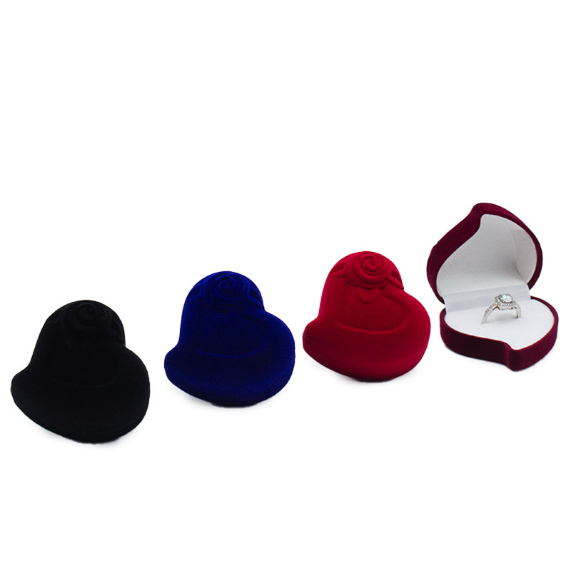 Caja de anillo de flores de corazón de melocotón torcido, caja de anillo de corazón de melocotón, caja de joyería, caja de joyería, caja de almacenamiento de joyería