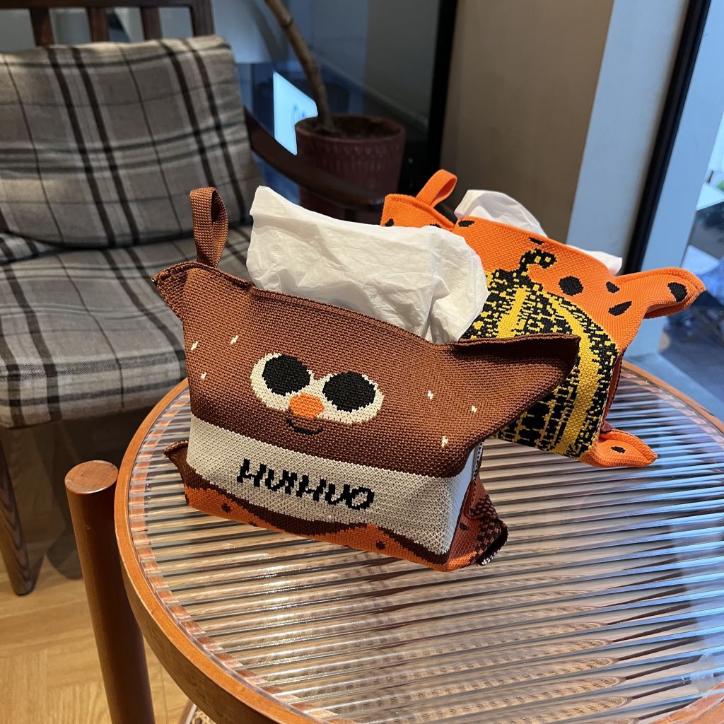 Light Luxury Knitted Tissue Bag, Large-Capacity Woven Bag, Car-Mounted Home Office Hanging Tissue Box, Knitted Bag Gift Bag