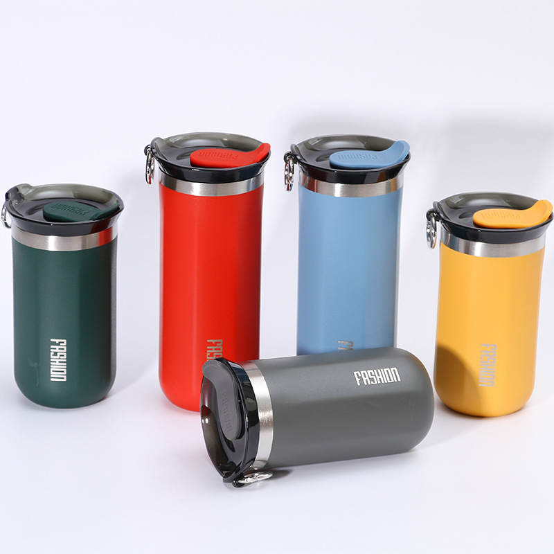 Simple 450mL Acero inoxidable ventosa al aire libre portátil coche taza hombres y mujeres moda taza de café