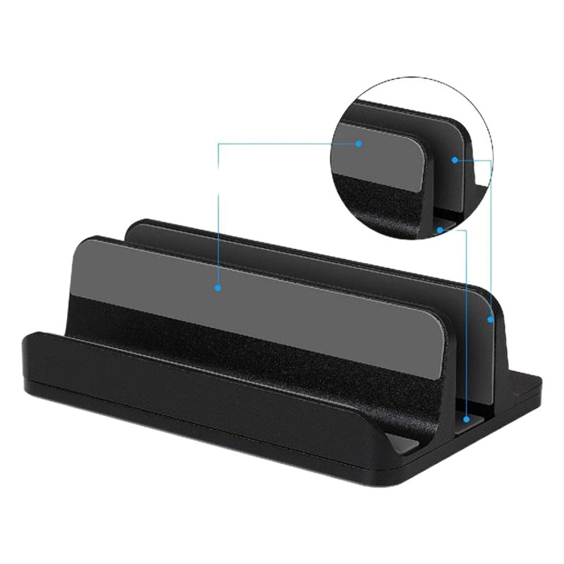 Aleación de aluminio portátil soporte vertical base portátil aleación de aluminio escritorio disipación de calor soporte de almacenamiento