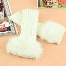 迷你手臂套保暖袖套女冬羊绒护腕兔毛针织手腕套皮草假袖子毛毛袖