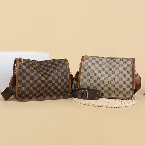 Spring and Summer New Arrival Dumpling Bag Plaid PU Shoulder Crossbody Bag Women's Bag Factory Wholesale Foreign Trade Export Cross-border Taobao Source