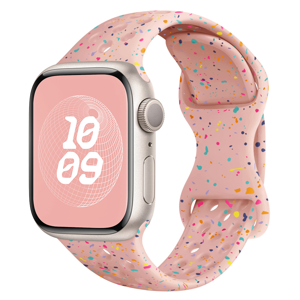 Suitable for Apple Watch with colorful dot rainbow butterfly clasp silicone strap iWatch SES91-8 Ultra undefined