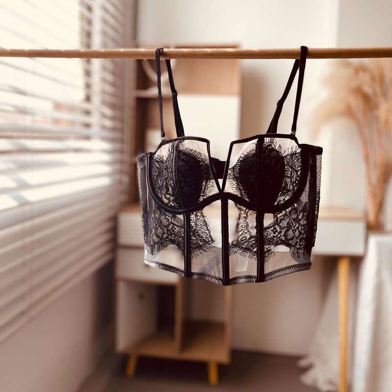 夏季薄款女縮胸防下垂性感胸罩聚攏美背文胸套裝 大胸顯小胸內衣